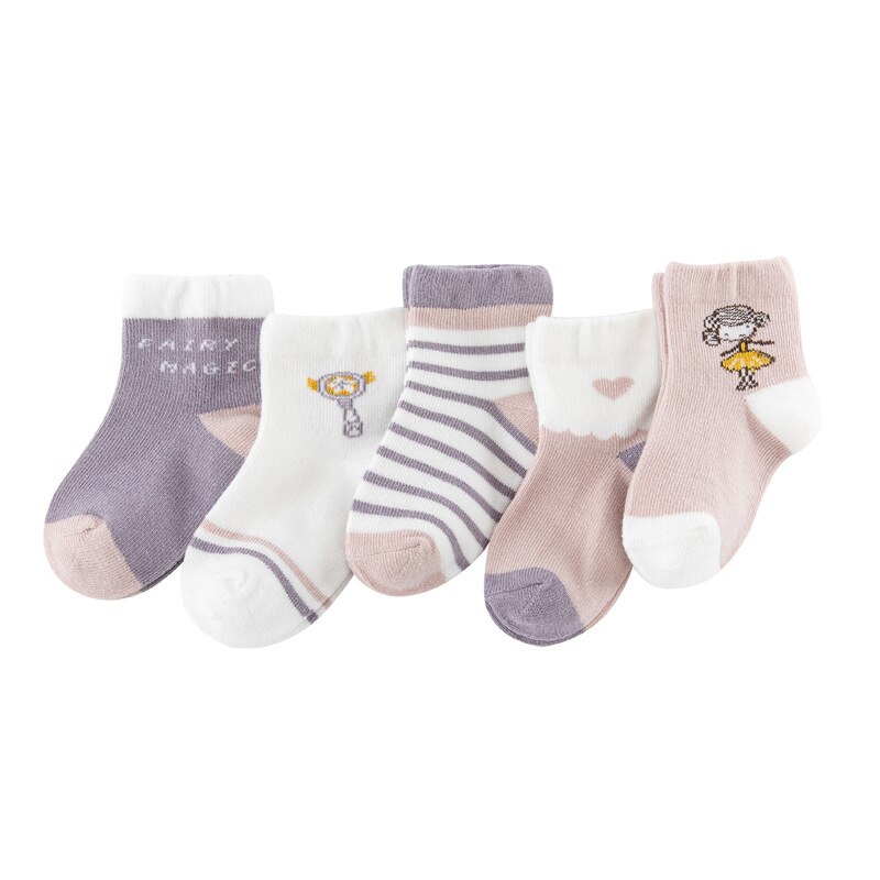 5pcs Baby Socks Boys Girls Sock Soft Cotton Cute Cartoon Pattern Kids Socks Suitable For 1-12Y: C / 5T