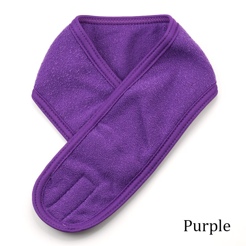 Ögonfransförlängning spa ansikts pannband smink wrap huvud frotté pannband stretch handduk med magic paste makeup hårband: Lila