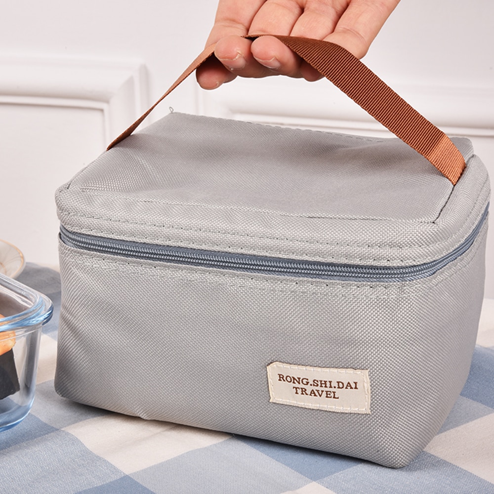 Portable Lunch Bag Thermal Insulated Lunch Box Tote Cooler Handbag Bento Pouch Dinner Container School Food Storage Bags