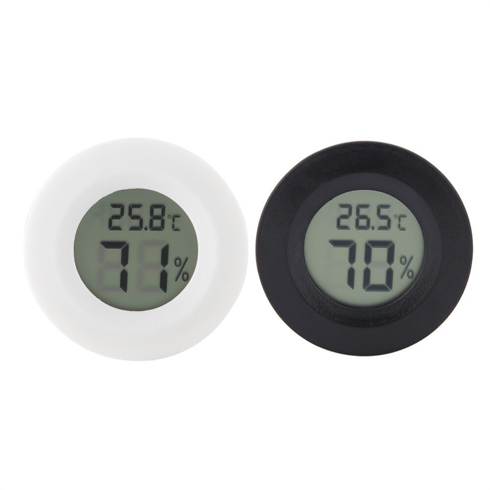 Tinghao mini digital lcd termometer hygrometer rund form temperatur fugtighedsmåler til krybdyr