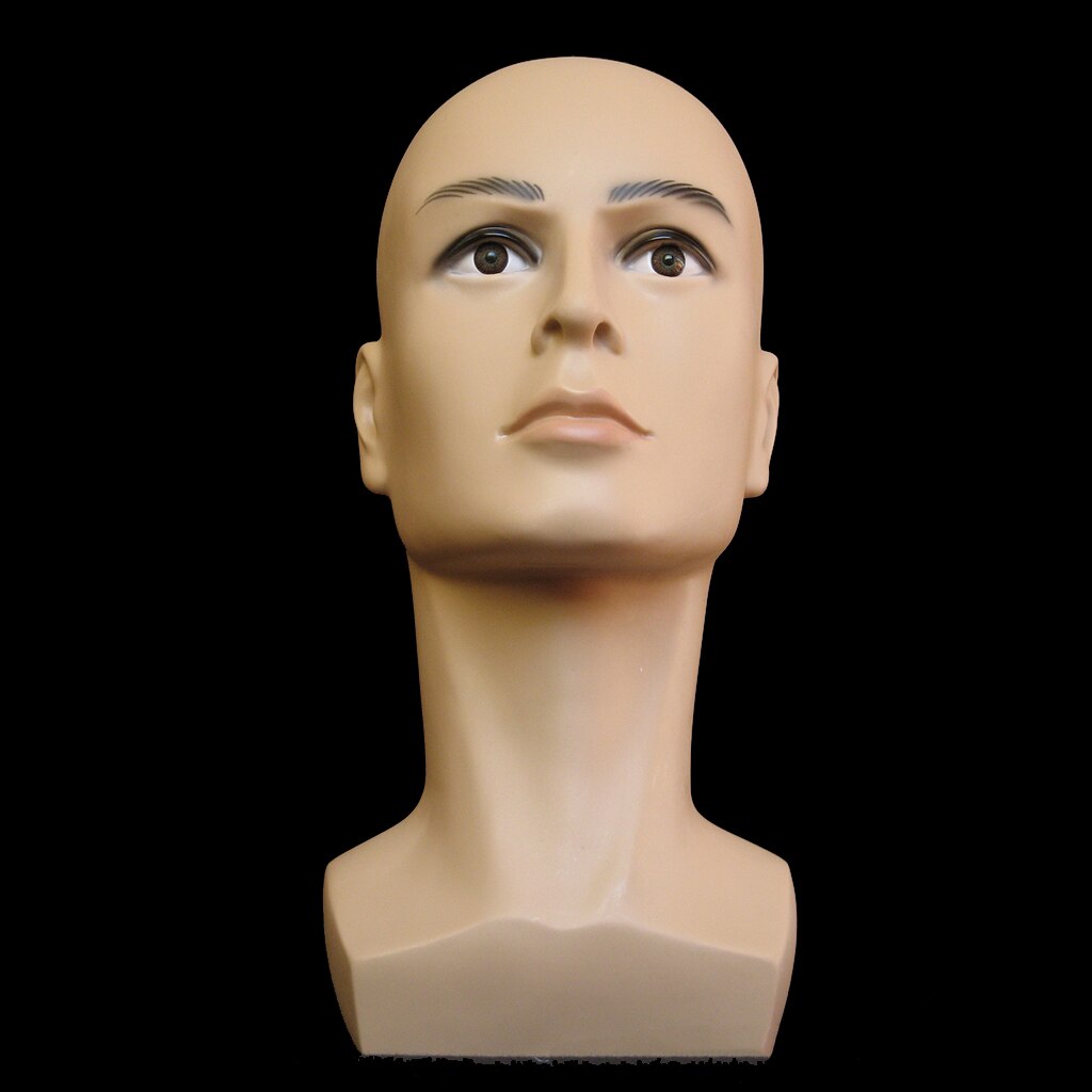 1Pcs Mannelijke Mannequin Hoofd Met Schouders, Hoed Display Pruik Training Make Model Hoofd