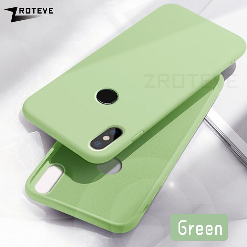 Mi 6X przypadku ZROTEVE płynnego silikonu pokrywa dla Xiaomi Mi6 Mi6X przypadku Xiomi A2 globalny Slim miękka pokrywa dla Xiaomi Mi 6X Mi A2 przypadki: For Xiaomi Mi A2 / green