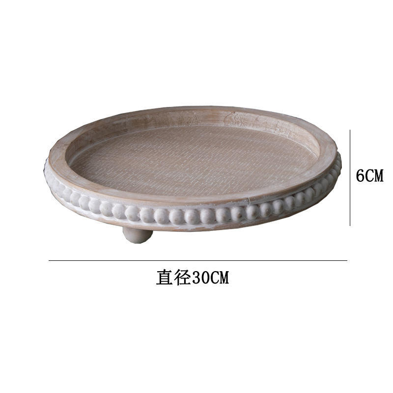 Franse retrostijl houten kralenbak platteland thuis theeblad koffieshop restaurant ronde opbergdisplay: green