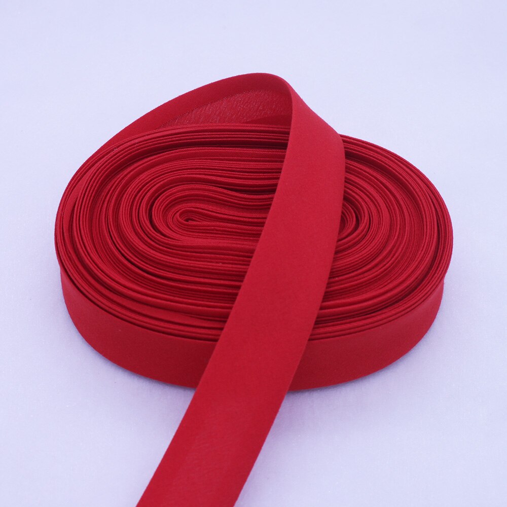 Polyester / Cotton 1" 25mm T/C Bias Binding Tape For Sewing Trimming Single Fold Ribbon Solid Color DIY 25yards/Roll