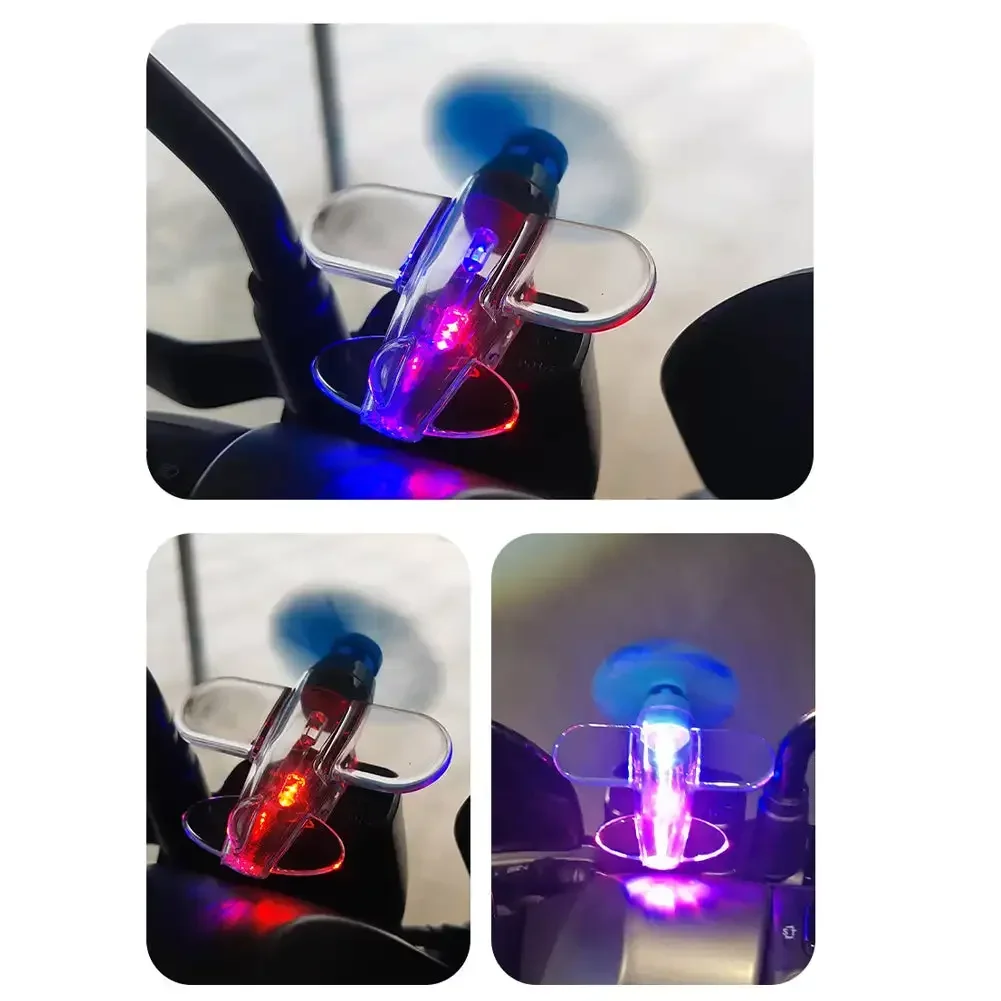 Rotatable Airplane LED Light Motorcycle Wind Powered LED Decoration Light Car Interior Ornaments Bikes Bicycle Decor Light