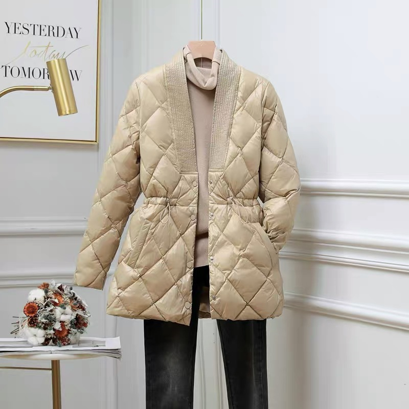 Autumn Winter Women Jackets Quilted Puffer Parkas High Warm Drawstring Sweet Oversized Coat