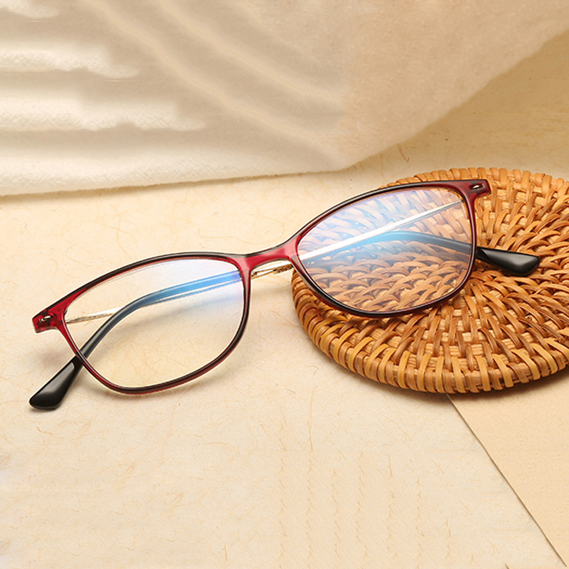 Elbru heren dames retro vierkante/ovale bril brilmontuur anti-blauw licht blokkerende computerbril lichtgewicht cat eye bril