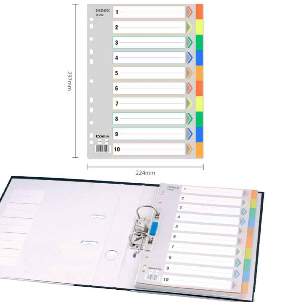 Index Sheets Premium File Dividers School Supplies A4 File Dividers Set A4 Subject Dividers Punched Colour Tabs