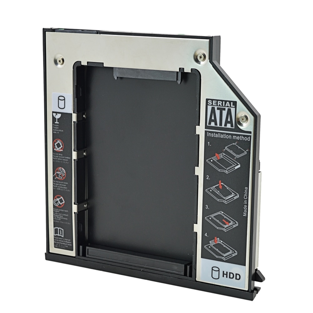TISHRIC 2nd HDD Caddy 9.5mm SATA 3.0 2.5&quot;SSD HDD Box Enclosure For Dell E6310 E6400 E6500 E6410 E5400 M2400 M4500 Pro OptiBay