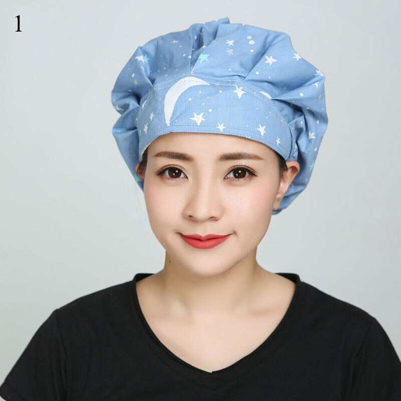 Unisex Chef Hat Printing Housework Cap Canteen Restaurant kitchen Food Service Bakery Work Hat Female Chef Catering Hats: 1