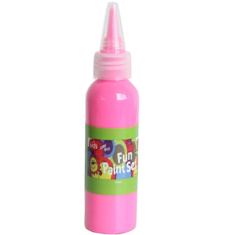 12 couleurs 60ml lavable doigt peinture sécurité et environnement enfants pigments bricolage pigment aquarelle protection dessin W6Z3: Rose