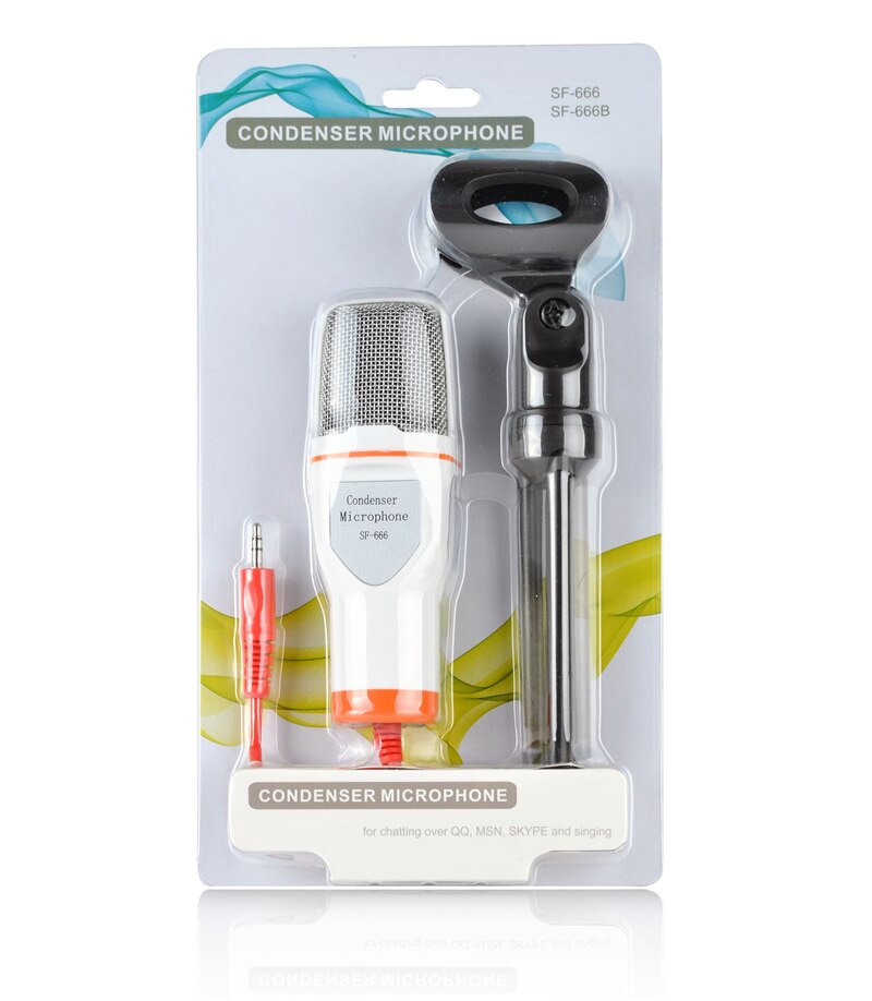 Kabelgebundenes stereo-kondensatormikrofon für podcasts und studios mit halterung für gespräche, gesang, karaoke, pc und laptop: Weiß