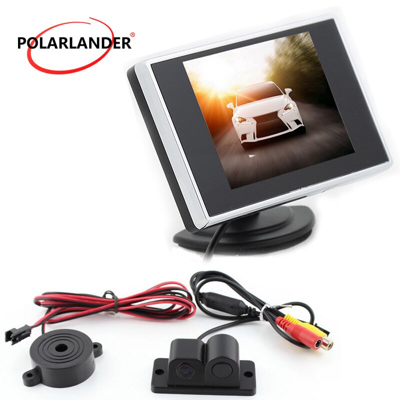 3IN1 Backup Reverse Monitor 3.5 inch TFT Auto TV Car parking sensor 2IN1 reversing camera monitor Car Monitor