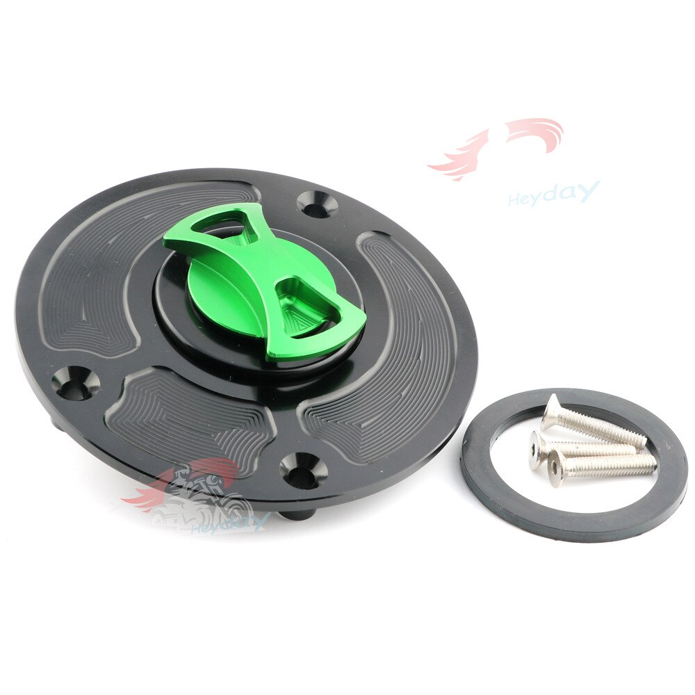 Keyless Gas Tank Cap Cover For Yamaha R25 /a MT10 / FZ8 FZ16 /R125 /XSR700 / XSR900 (ABS) /R3 14-15: green