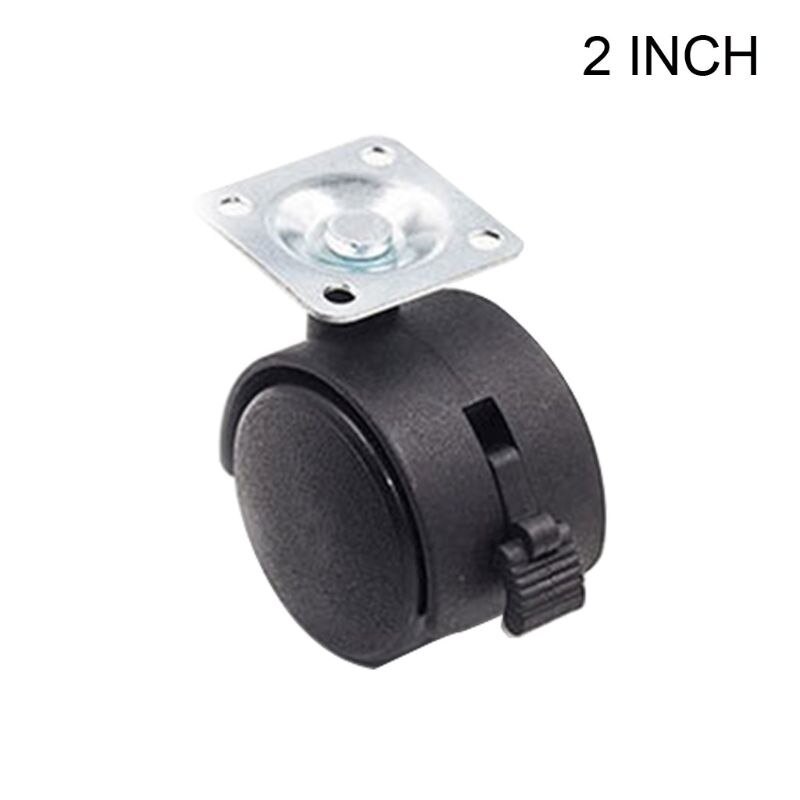 10Pcs/set Chair Furniture Universal Wheel Flat Plate Swivel Caster with Brake