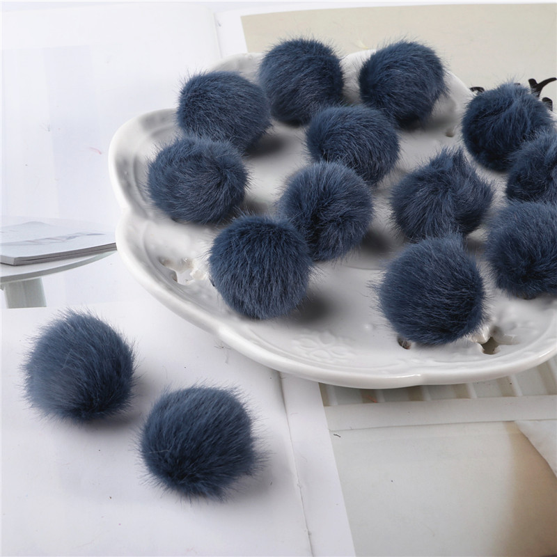 12 Stks/partij 17 Kleuren 2.5Cm Nertsen Pompoms Bont Ballen Voor Naaien Op Gebreide Sleutelhanger Sjaal Schoenen Hoeden Bont Diy ambachten Haaraccessoires: 13 Navy Blue