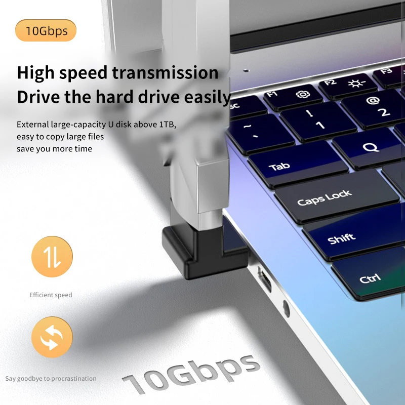 Adaptateur d'extension USB 3.0 mâle à femelle à Angle droit, coude vers le haut, connecteur USB 10Gbps pour PC portable, convertisseur de prise, 90 degrés