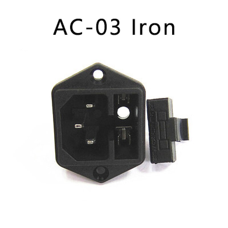 AC-01 IEC320 C14 C13 Fuse switch three-hole power cord charging plug male and female socket AC Power Panel Socket: size 8