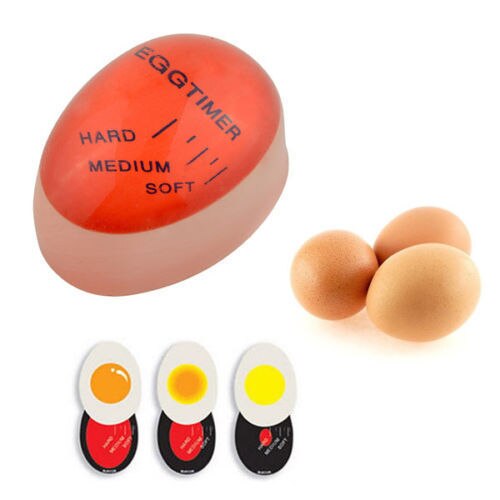 Mometro de huevo de novedosa, temporizador que cambia de Color perfecto, Yummy, utensilios de cocina para huevos duros suaves,