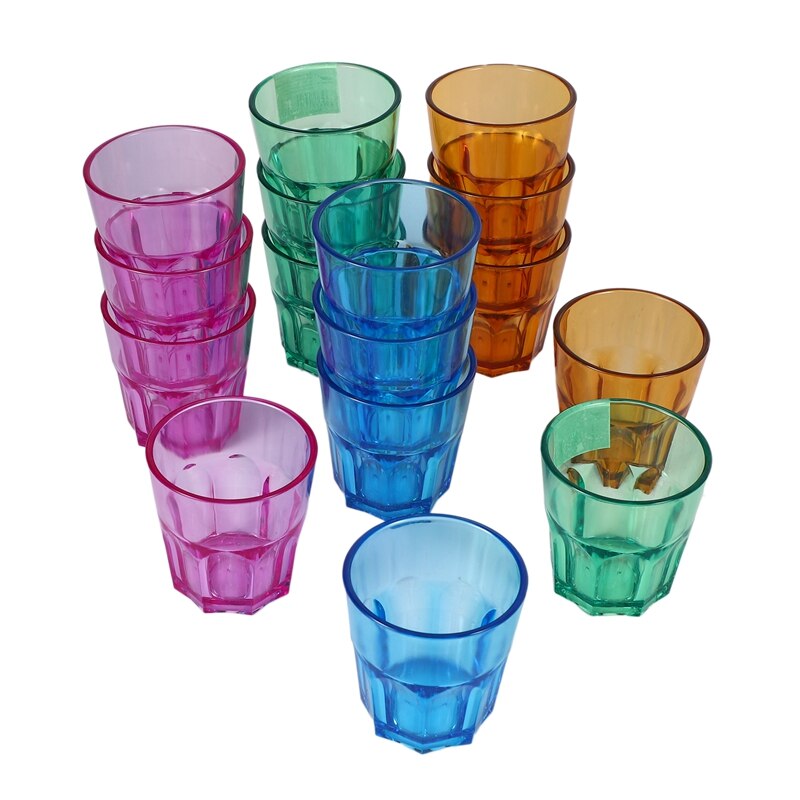 16 pièces 160Ml incassable Premium jus gobelet en plastique-gobelets en plastique-va au lave-vaisselle