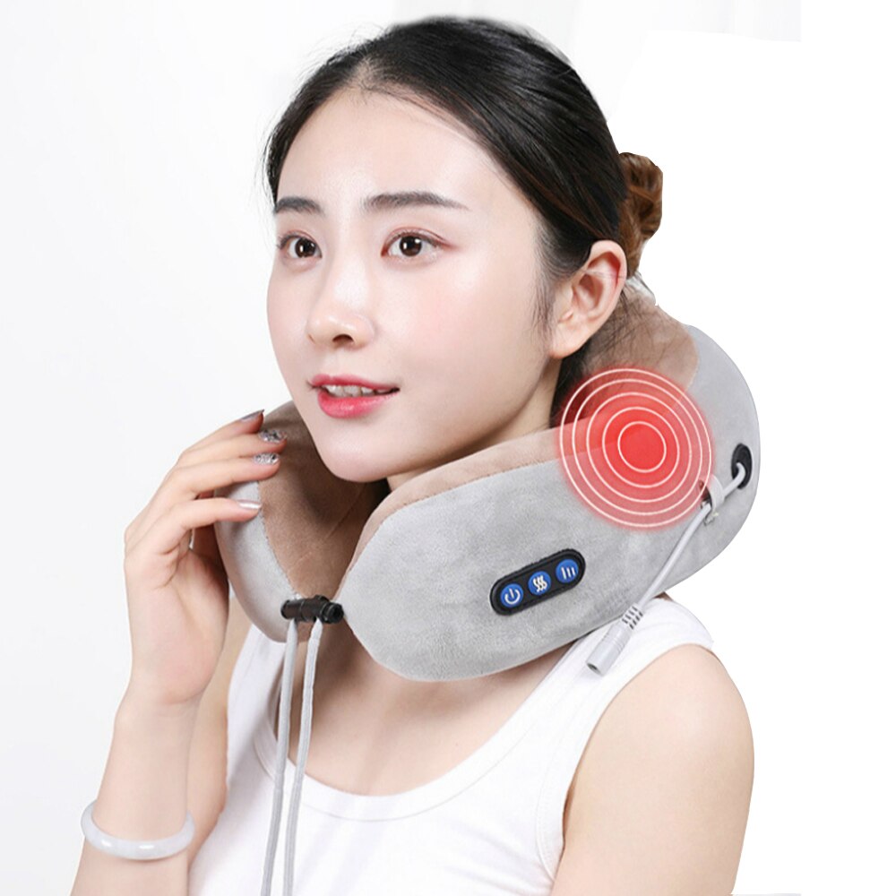 U Shaped Massage Pillow Vibration Electric Cervical Massager Neck Massager Electric Neck Shoulder Protector Relaxing Massage