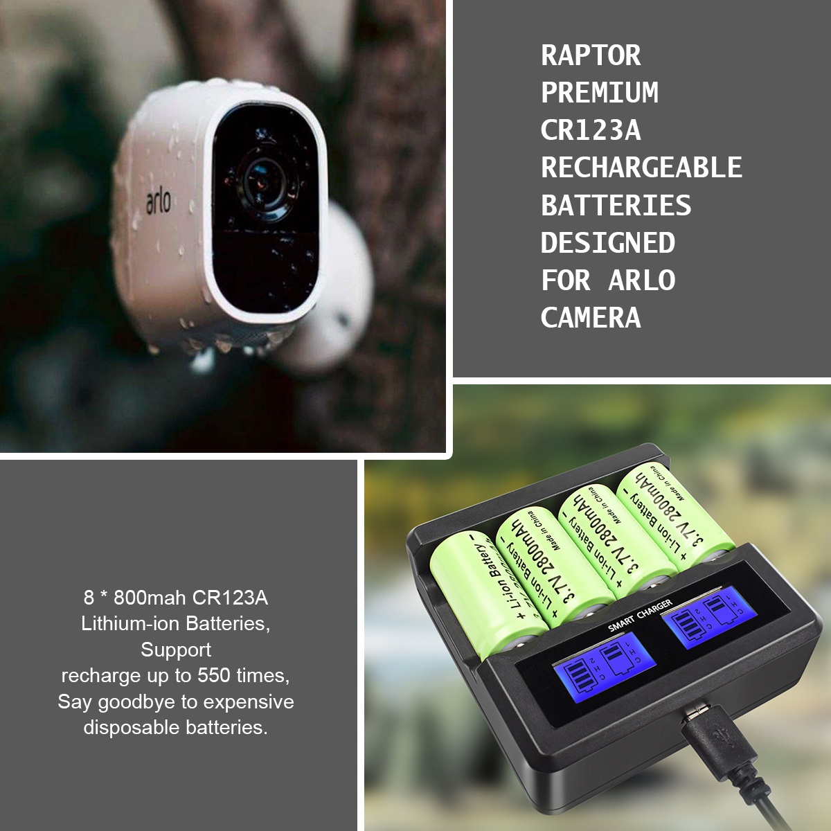 Powtree 16P 2800mAh Wiederaufladbare 3,7V Li-Ion 16340 Batterien CR123A RCR 123 ICR Batterie für LED-Taschenlampe Reisewandladegerät