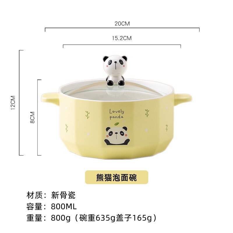 Ceramic Bowl Cute Ramen Instant Noodle Instant Bowl Cup Kawaii Japanese Kids Lunch Bento Box With Tableware Container: E