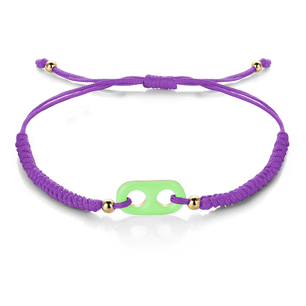 Neue H Schwein Nase Regenbogen Seil Kette Armbinde Für Frau Mann Sommer freundlicher Leuchtstoff Armbänder schmuck: B177-2