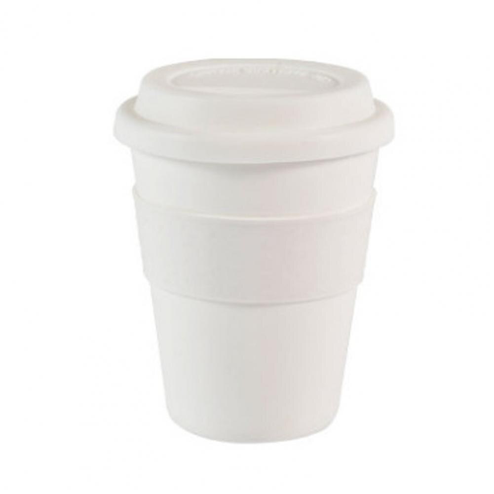 Water Cup Draagbare Drank Cup Lichtgewicht Hittebestendige Grote Drank Koffie Mok Cup Met Siliconen Beschermhoes:  White