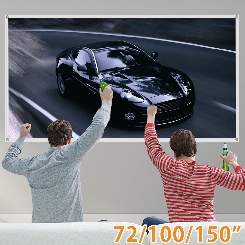 Projektionsleinwand 16:9 - 72/100/150 Zoll - Mattweiß Polyester - Tragbar - Anti-Licht - HD 3D