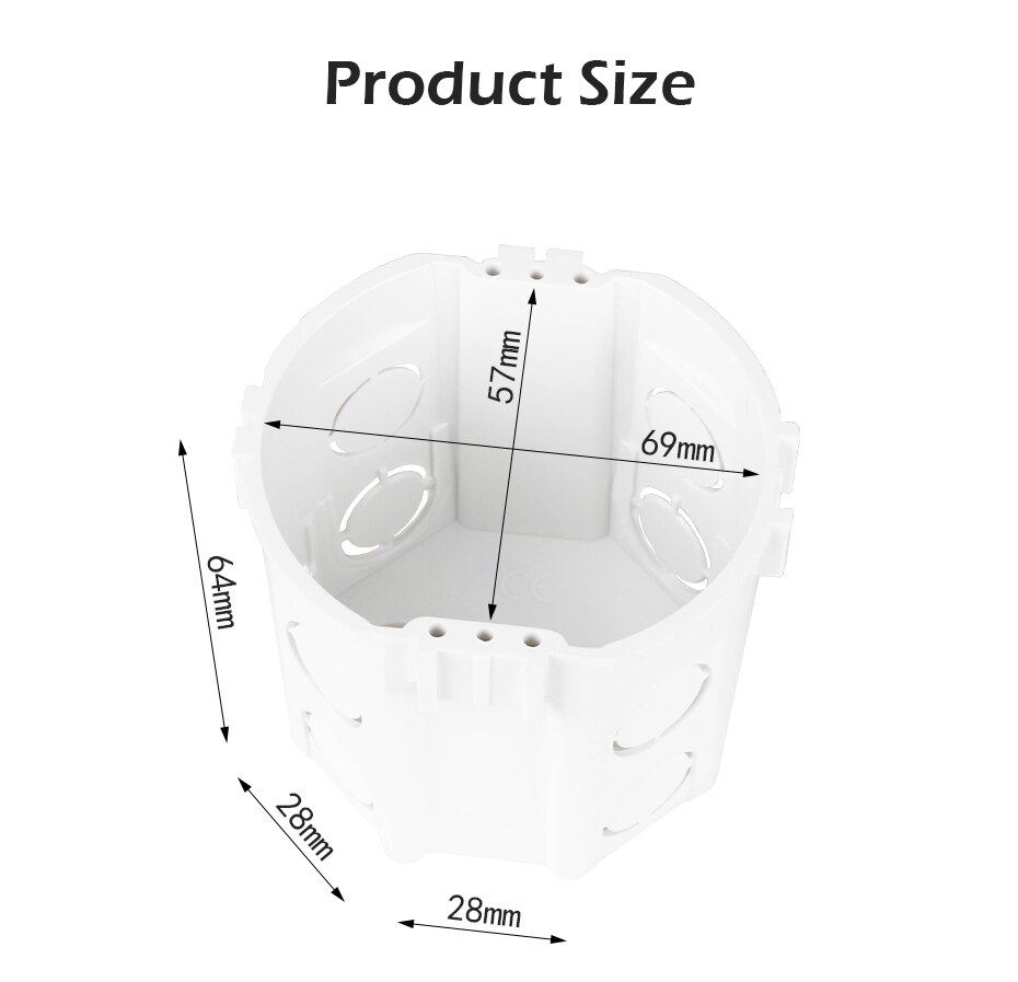 Esooli 73*62MM EU European Standard Cassette Universal Wall Mounting Box for Wall Switch and Socket Back Box Pop