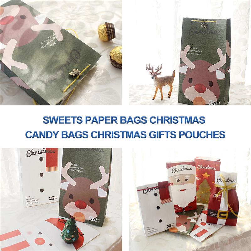 6Pcs Feestelijke Papier Kleurrijke Sweets Zakken Snoep Zakken Desserts Zakjes Voor Chrismas Party