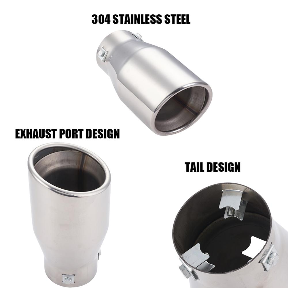 Stainless Steel Car Exhaust End Tips Tail Pipes Exhaust End Pipe Trim Automobile Exhaust Tailpipe 80mm External Diameter