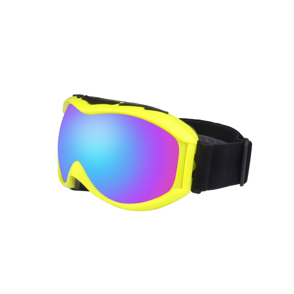 Voksen skibriller dobbelt lag anti-dug profession enkelt lag snefelt øjenbeskyttelse briller cocker nærsynethed cykel glas uv-: Gul