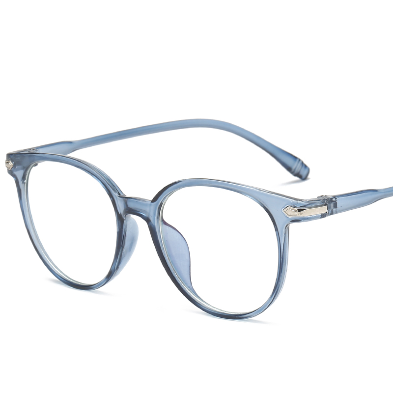 Transparent Lens Optical Plastic Glasses Frames for Women Cat Eye Men Eyeglasses Computer Eyewear Frame Oculos Plastic: clear blue