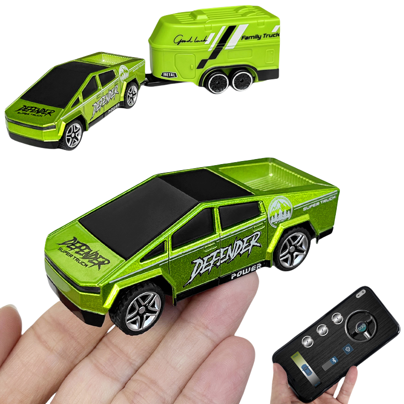 Camión Cybertruck con carga USB 1:64, vehículo todoterreno, modelo de coche de aleación, coche de Control remoto, modelo de coche americano, camión de Metal fundido a presión
