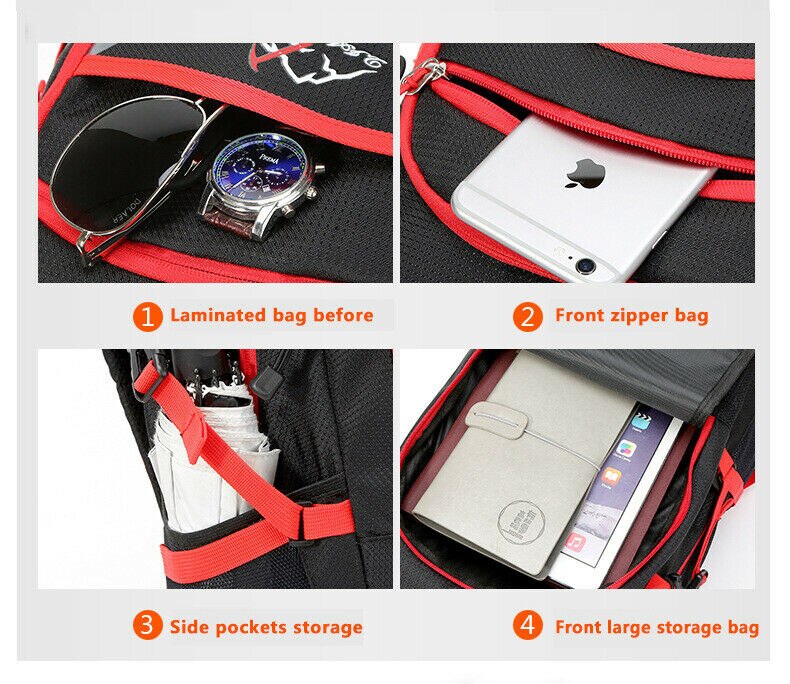 Mænd drenge stor rygsæk stor rygsæk fiskeri sport rejser vandretur skoletaske 40l 60l