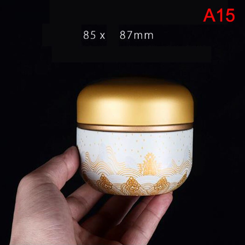 1pcs Japanese style Kitchen Tea Box Jar Storage Holder Sweetmeats Candies Cans Teaware Tea Caddies tin containers storage box: A15