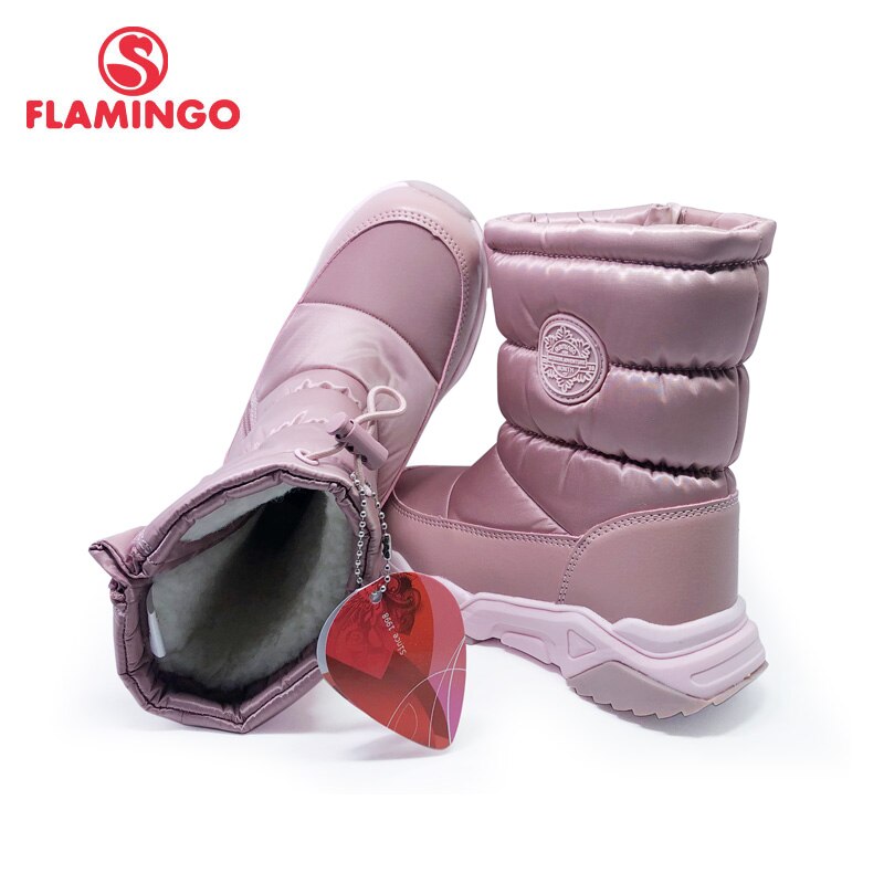 FLAMINGO Winter Wool Keep Warm Shoes Anti-slip Children Snow Boots for Girl Size 28-34 202D-F1-2073