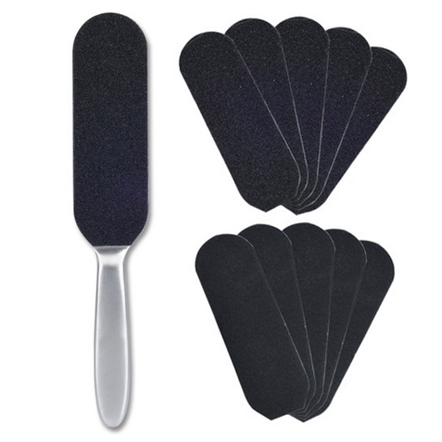 Double Sided Foot File Pedicure Tools + 10pcs Dry Sanding Papers Feet Callus Dead Skin Remover Pedicure Tool Foot Rasp File Set