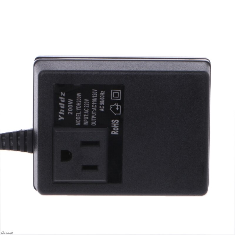 200W AC 220V to 110V Step Down Transformer Convert Travel Power EU Plug Adapter Damom