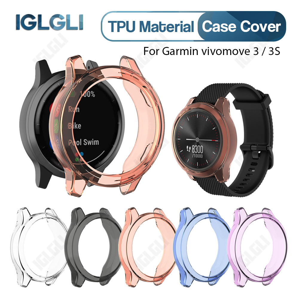Tpu Case Cover Voor Garmin Vivomove 3 / 3S Smart Horloge Bumper Frame Ultradunne Siliconen Bescherming Shell voor Garmin Vivomove3 3S