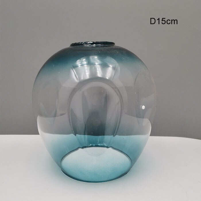 D15cm D18cm Concave Glazen Kap Vervanging voor DNA Magic Bean Lights Cover 4.5 cm opening fitter lampenkap voor E27 schroef socket: green