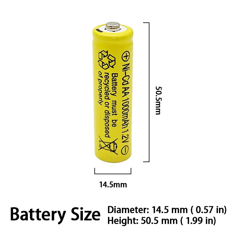 Batería AA Ni-cd 1,2 V recargable, 1000 mAh, utilizada para relojes, ratones, juguetes eléctricos, controles remotos, cargador AA Ni Cd