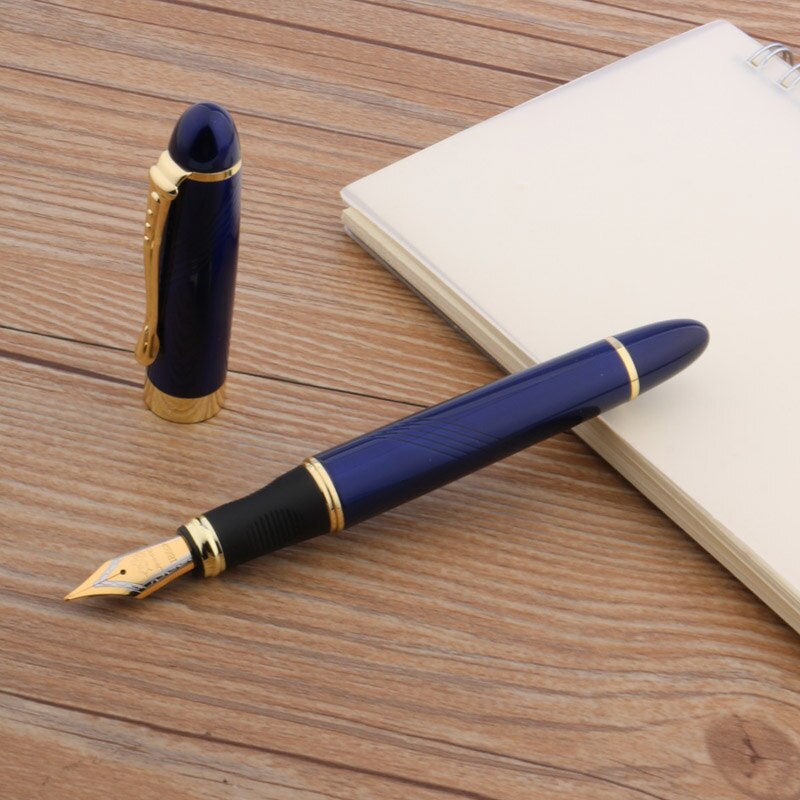 Luxe Jinhao X450 Metalen Vulpen Gouden Zwarte Elegante Briefpapier Kantoor Schoolbenodigdheden Inkt Pen