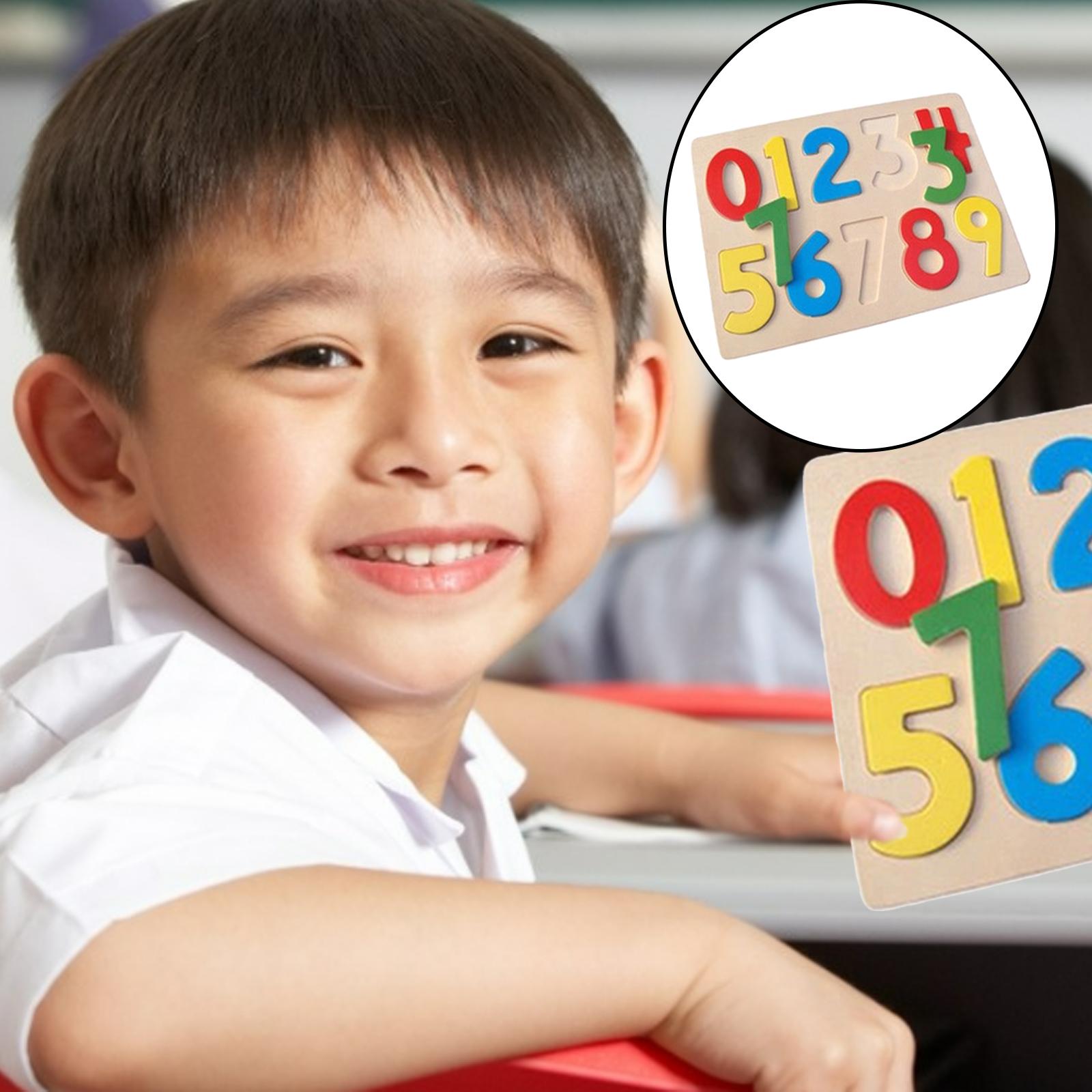 Wooden Number Puzzle Board Pre- Early Learning Developmental Teaching Aids