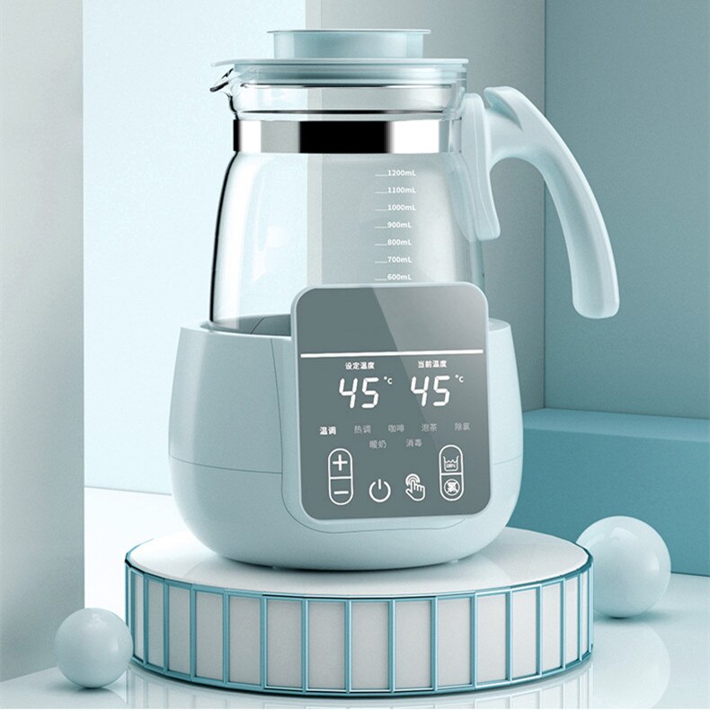 Melk Dispenser Thermostaat Glas Warm Water Fles Intelligente Automatische Baby Melkpoeder Boiler Isolatie Melk Warmer: Black