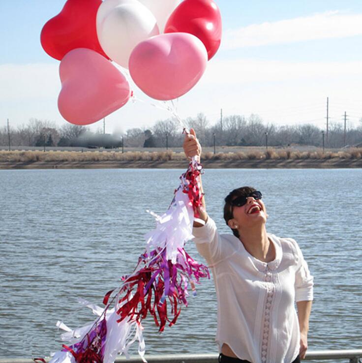 100 stks/zak Romantische Hartvormige Liefde Latex ballonnen Nieuwjaar Helium Ballonnen Bruiloft Valentijnsdag Opblaasbare Ballen