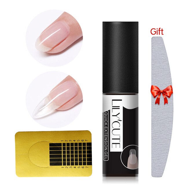 Lilycute neglekunst poly uv gel fransk neglebygger poly gelé gel akryl hurtig bygning finger forlængelse uv led hård: 3 stk sæt 1
