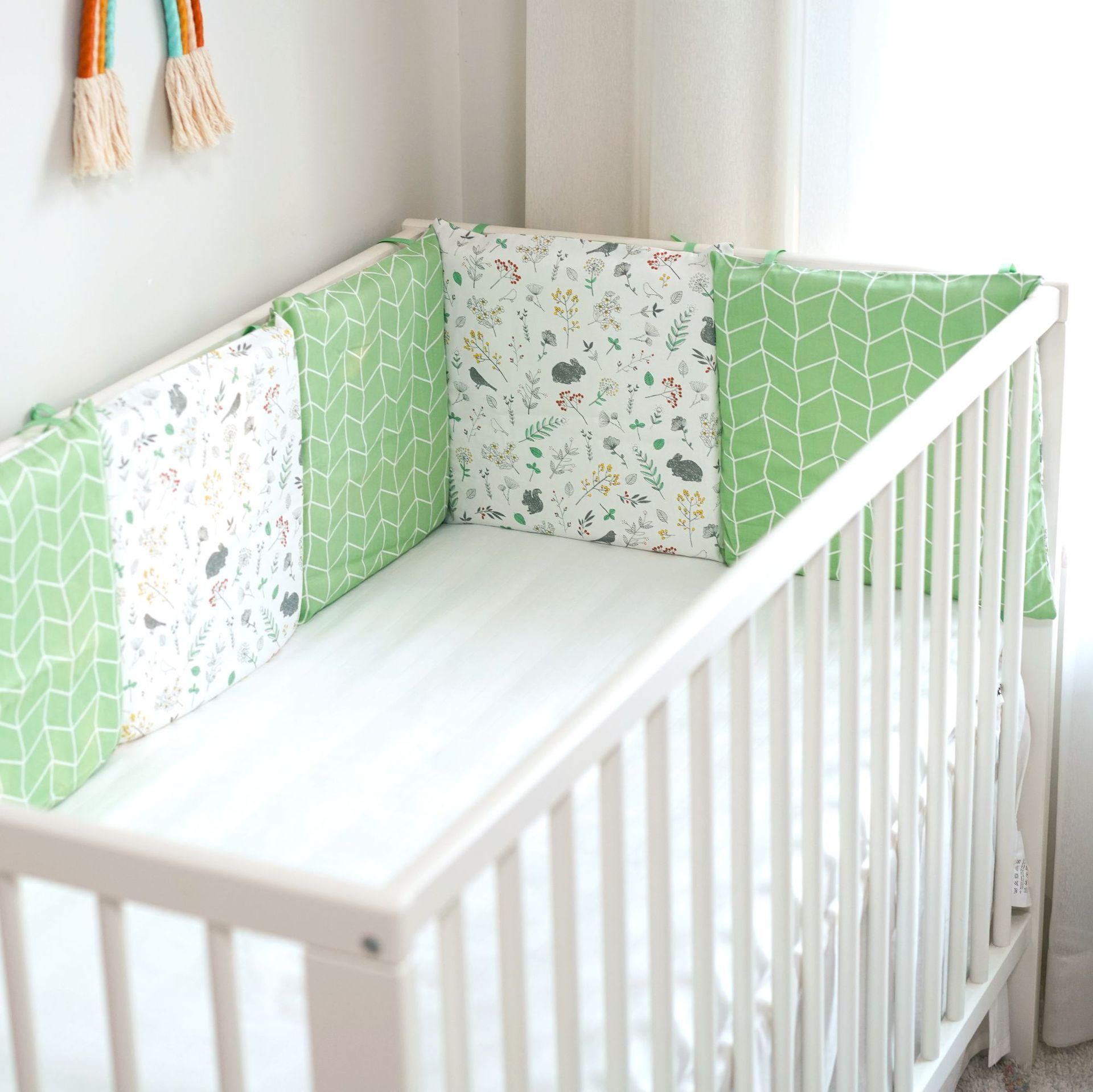 Barrière de protection pour berceau 30x30cm, 6 paquets, Rails de literie: Green rabbit